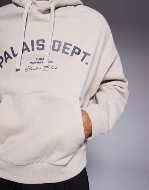 River Island 'Palais Dept' graphic hoodie in ecru, 5 of 5