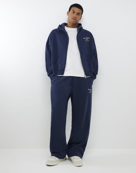 River Island Palais dept wide leg joggers in navy - view 1
