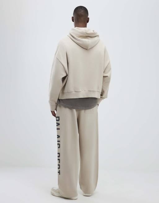 River Island 'Palais' graphic wide leg jogger in ecru , 3 of 4