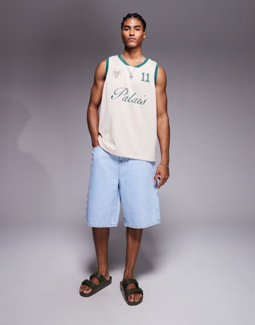 River Island Palais sport tank top in stone