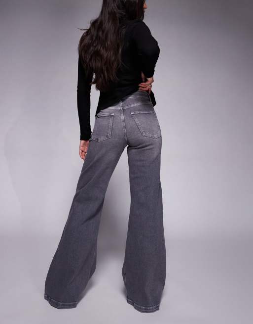 River Island palazzo jeans in dark grey, 3 of 5