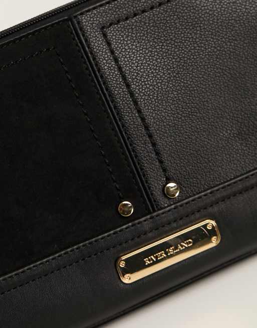 River Island Panelled Crossbody Bag - Black