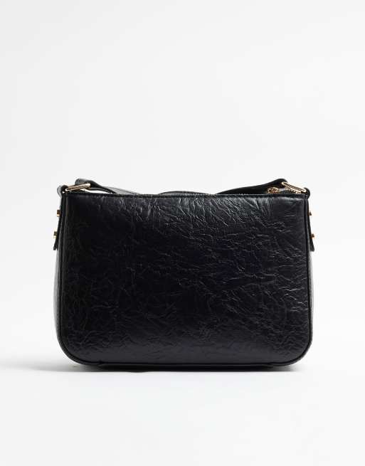 River island black triple compartment cross body bag clearance