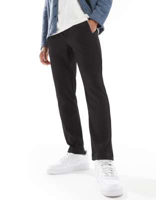 River Island - Pantalon large habillé avec boutons - Noir