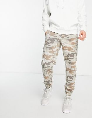 Homme River Island - Pantalon cargo zippé - Camouflage