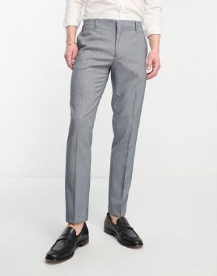 River Island skinny houndstooth suit trousers in blue - ASOS Price Checker
