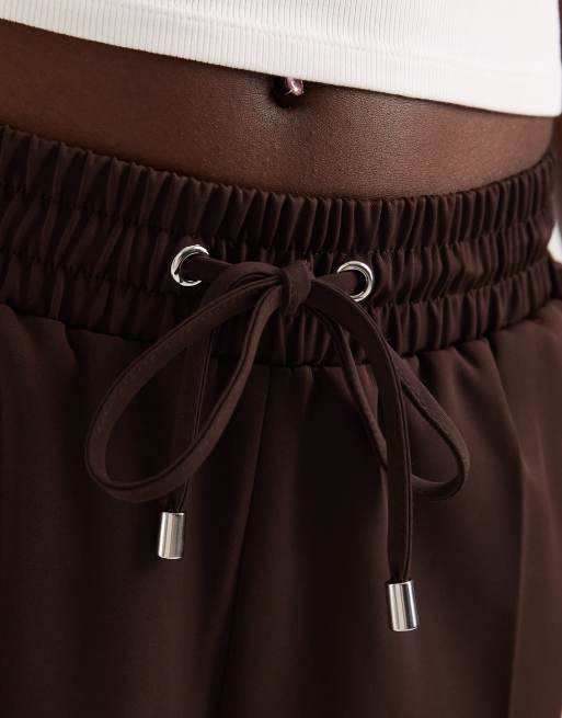 River Island - Pantalon de jogging à bandes latérales cousues - Marron foncé, 4 de 5