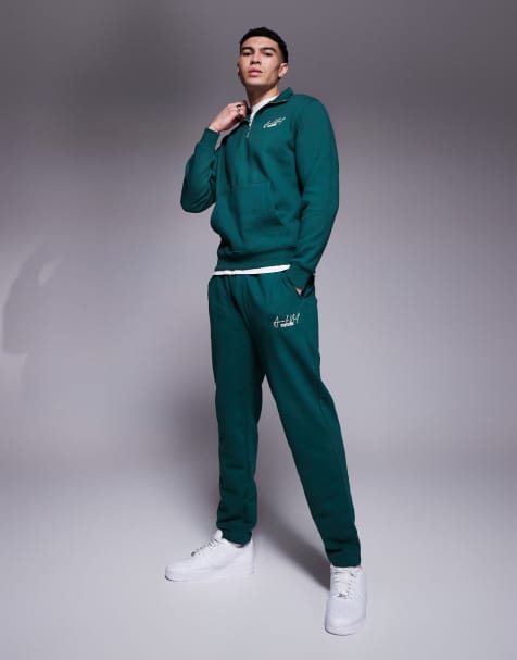 River Island - Pantalon de jogging d'ensemble à inscription « Âme le Nuit » - Vert - view 1