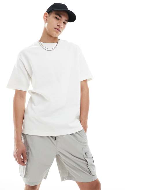 River Island - Pantaloncini cargo grigio chiaro, 4 di 5