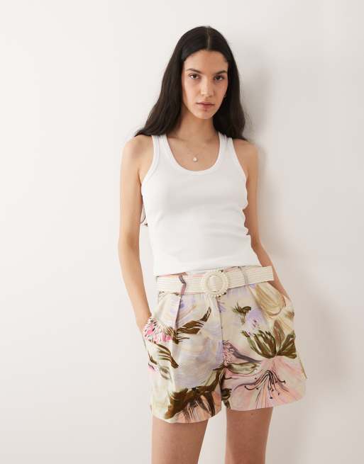 River Island - Pantaloncini con cintura a fiori rosa in coordinato, 2 di 5
