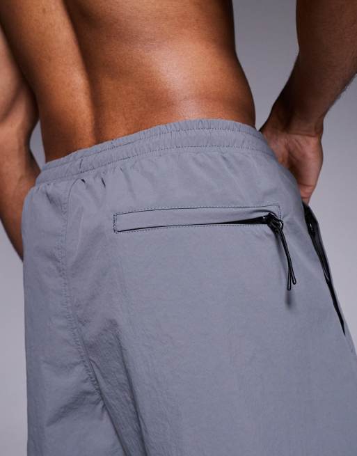 River Island - Pantaloncini da bagno grigi con stampa di drago, 4 di 4