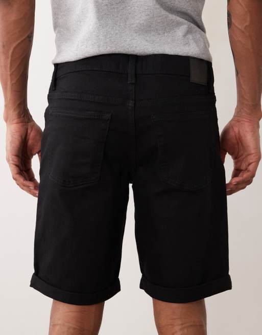 River Island - Pantaloncini di jeans slim neri , 4 di 5