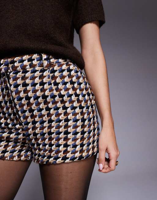 River Island - Pantaloncini sartoriali marroni in bouclé, 3 di 5