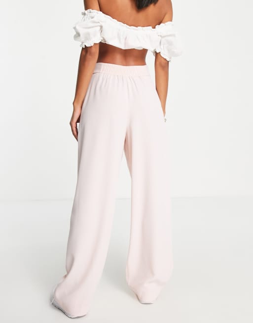 River Island - Pantaloni a fondo ampio sartoriali rosa chiaro, 2 di 4