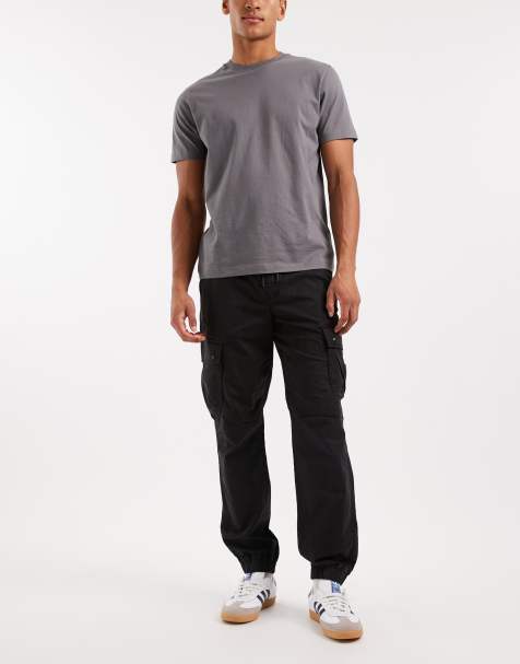 Jeans Cargo Neri Slim Fit Per Uomo - Brave Soul - Pantaloni Utility Stile Militare Con Tasche Laterali - Foto 3