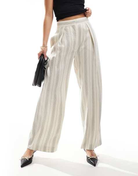 River Island - Pantaloni color crema a righe a fondo ampio - view 1