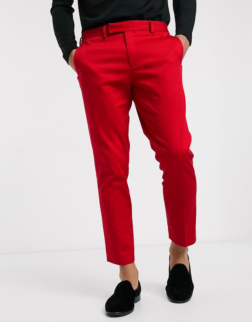 River Island - Pantaloni da abito skinny rossi-Rosso