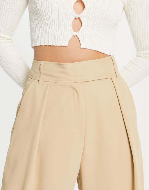 River Island - Pantaloni dad a fondo ampio beige in coordinato, 3 di 4
