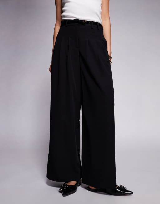 River Island - Pantaloni sartoriali a fondo ampio neri, 4 di 5