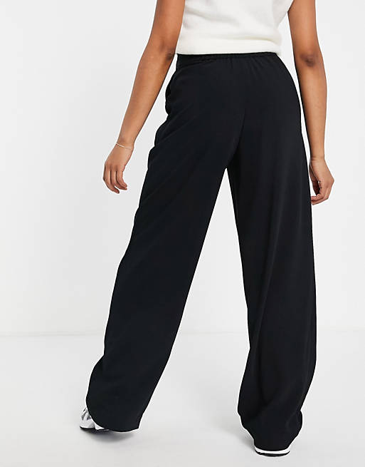 Asos Donna Abbigliamento Pantaloni e jeans Pantaloni Leggings & Treggings Pantaloni sartoriali neri con fondo ampio e vita elasticizzata 