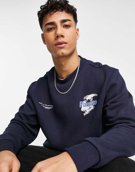 River Island paradise sweatshirt in navy | ASOS