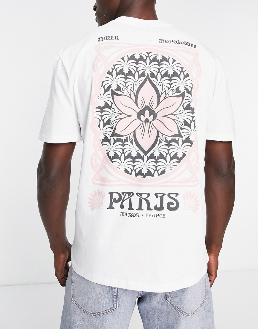River Island paris print t-shirt in white