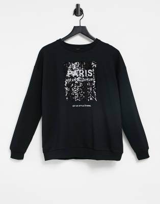 black slogan sweatshirt