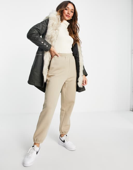 River Island - Parka kaki con fodera in pelliccia sintetica, 4 di 4