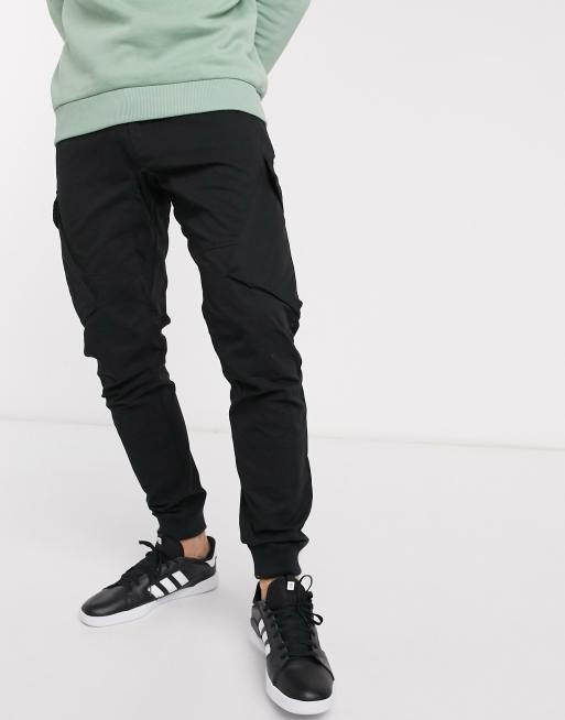 River Island parker cargo pants in black | ASOS