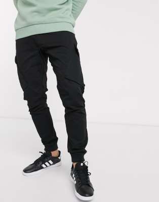 black cargo trousers