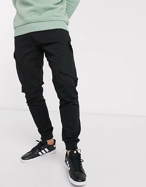 River Island parker cargo trousers in black