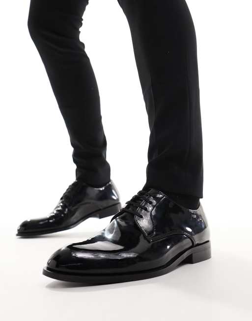 River Island - Party - Hoogglanzende derbyschoenen in zwart