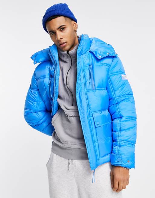 River island blue store puffer coat