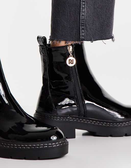 River island black cheap patent ankle boots