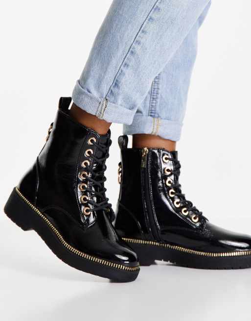 River island hot sale patent boots