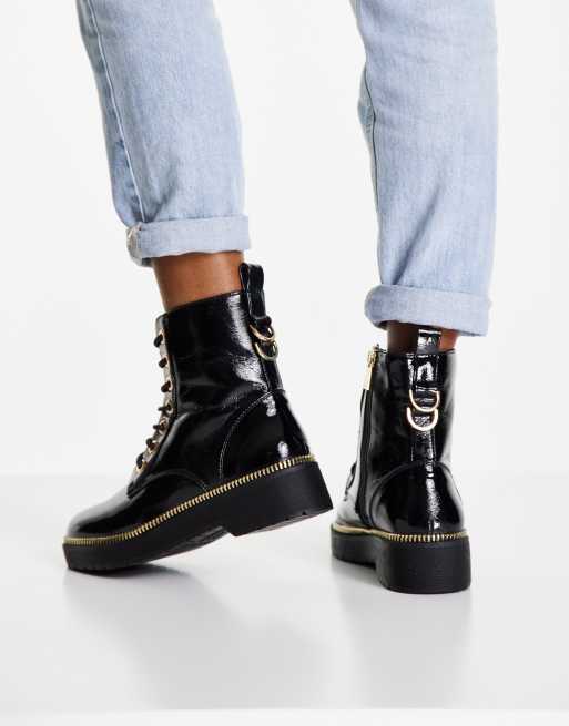 Black patent boots river hot sale island