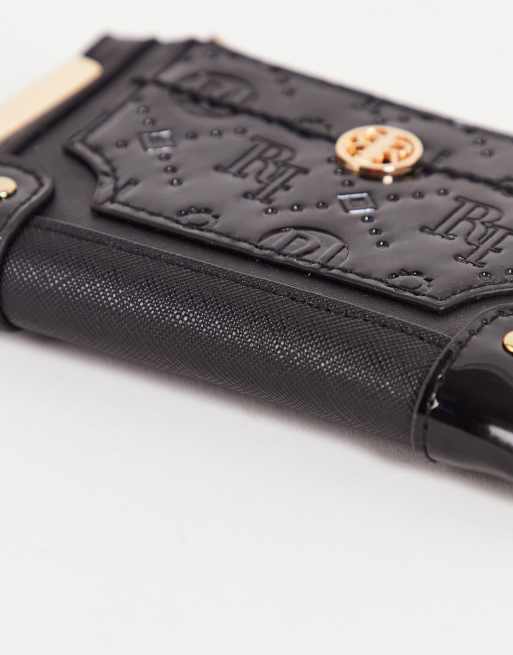 Black Emboss LV Wallet iPhone Case