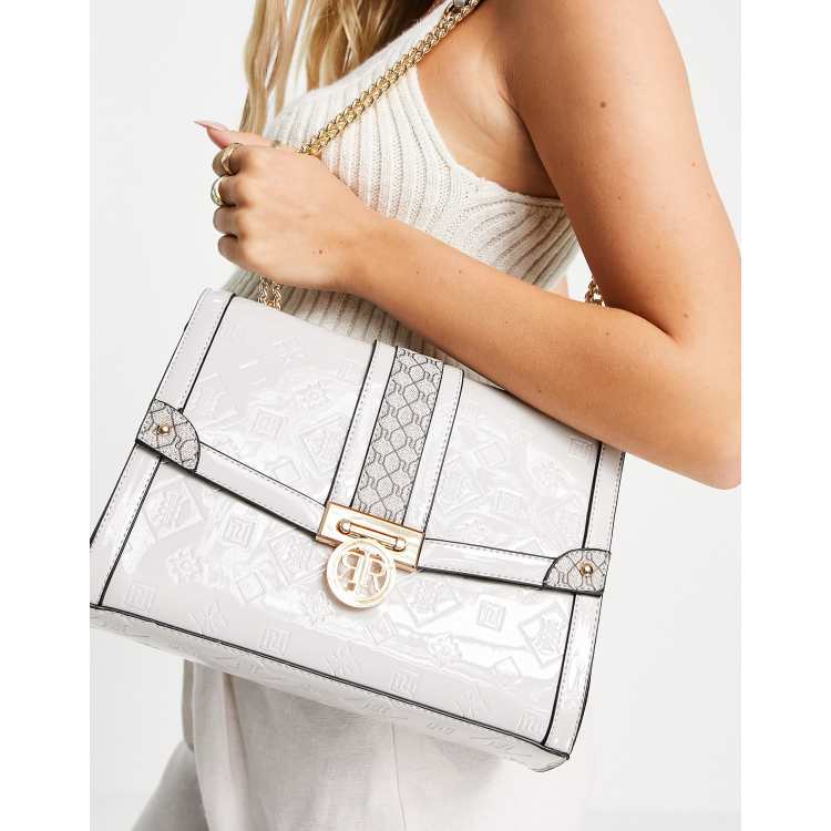 Chain Strap Shoulder Bag - Light Grey