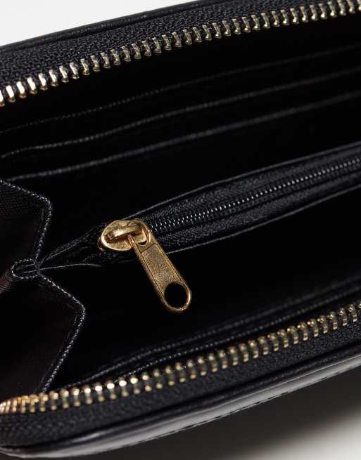 River Island patent embossed backpack in black