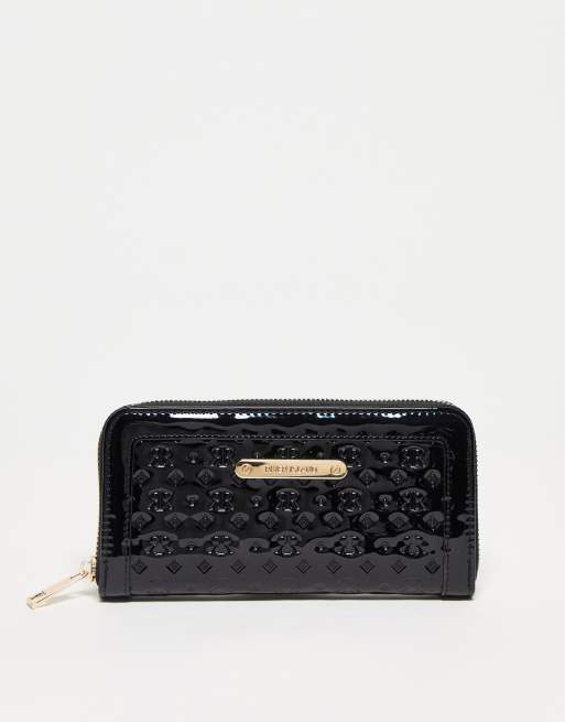 River Island patent embossed wallet in black | ASOS