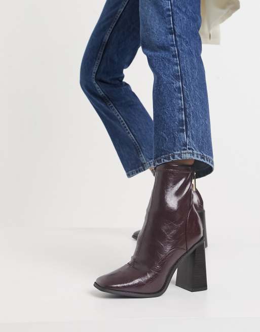 River island burgundy store boots