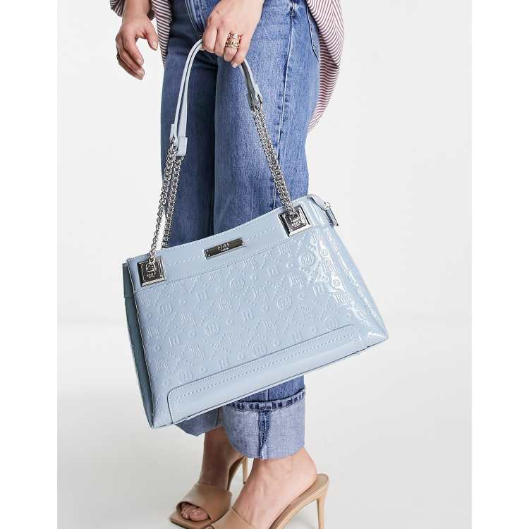 Light blue tote purse sale