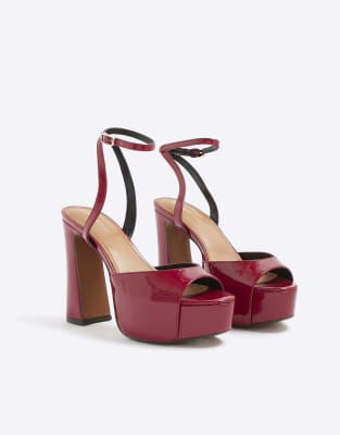 Patent platform heeled sandals 