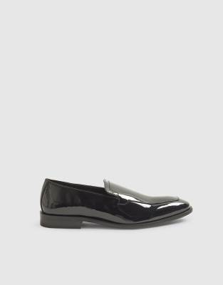  Patent saddle loafers 