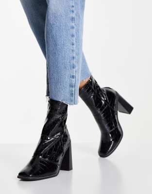 patent toe boots