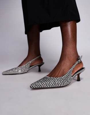  patterned slingback court heel  