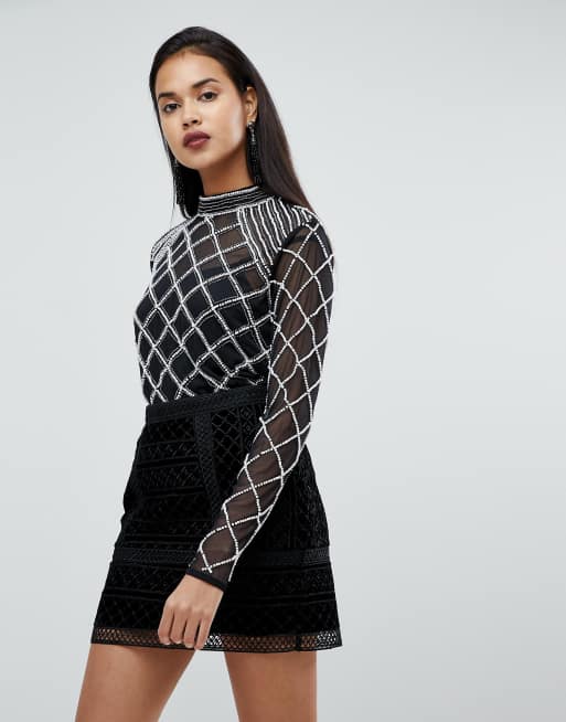 River Island Pearl Embellished Blouse