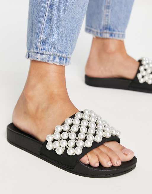 Pearl discount sliders womens