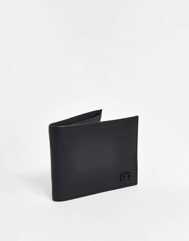 River Island pebbled bi-fold wallet in black