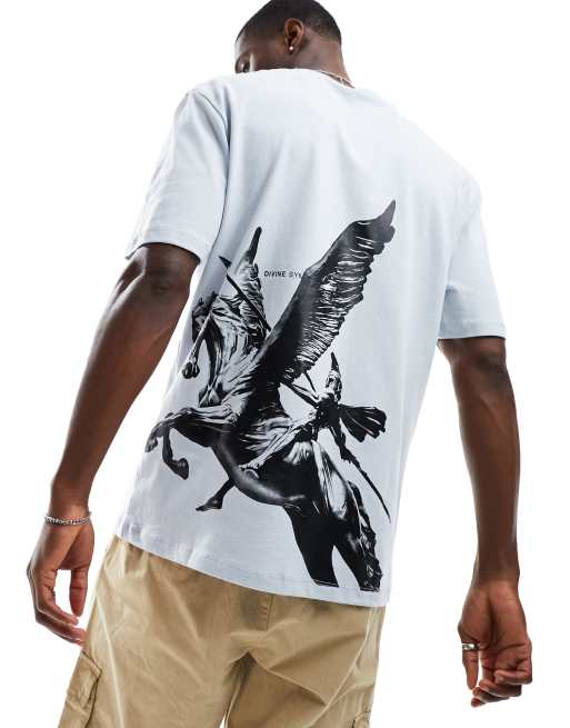 River Island Pegasus graphic t-shirt in light blue